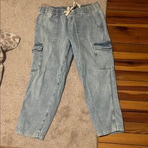 Light Blue Gap Cargo Drawstring Pants